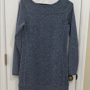 Carve Designs Heathered Navy Long Sleeve Dress